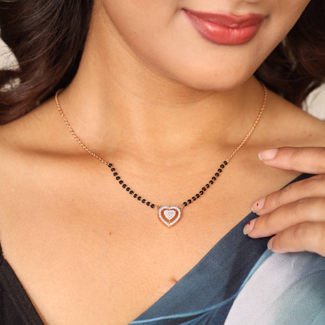 Dilara Heart Mangalsutra – Symbol of Love & Devotion by Nivora Jewel