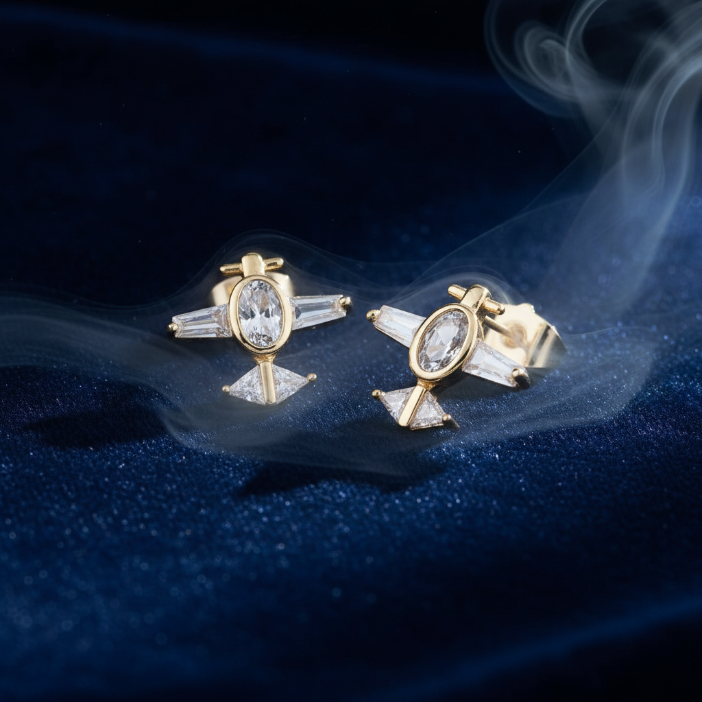 Radiant Starburst Crystal Stud Earrings