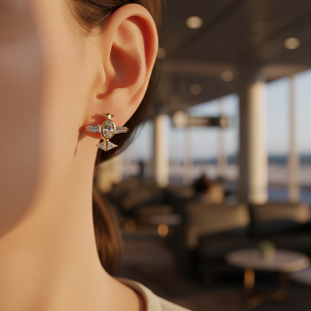 Radiant Starburst Crystal Stud Earrings