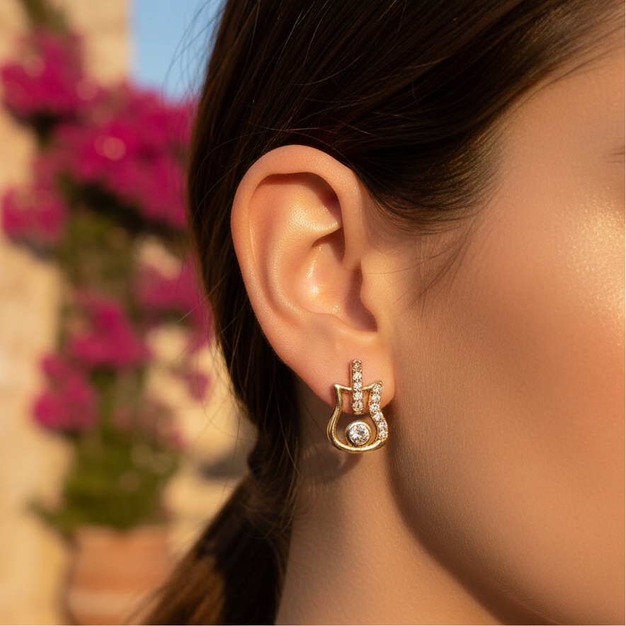 Elegant Curve Crystal Stud Earrings