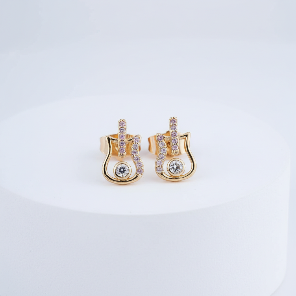 Elegant Curve Crystal Stud Earrings