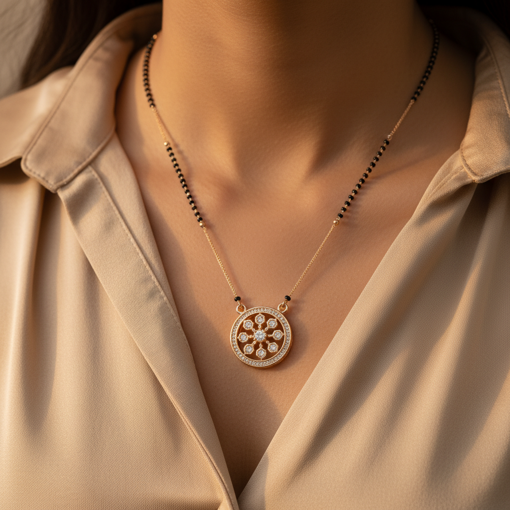 Classic Circular Diamond-Style Mangalsutra
