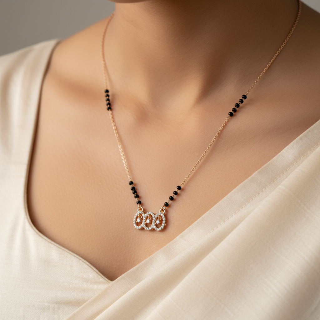 Trio Drop Diamond-Style Mangalsutra
