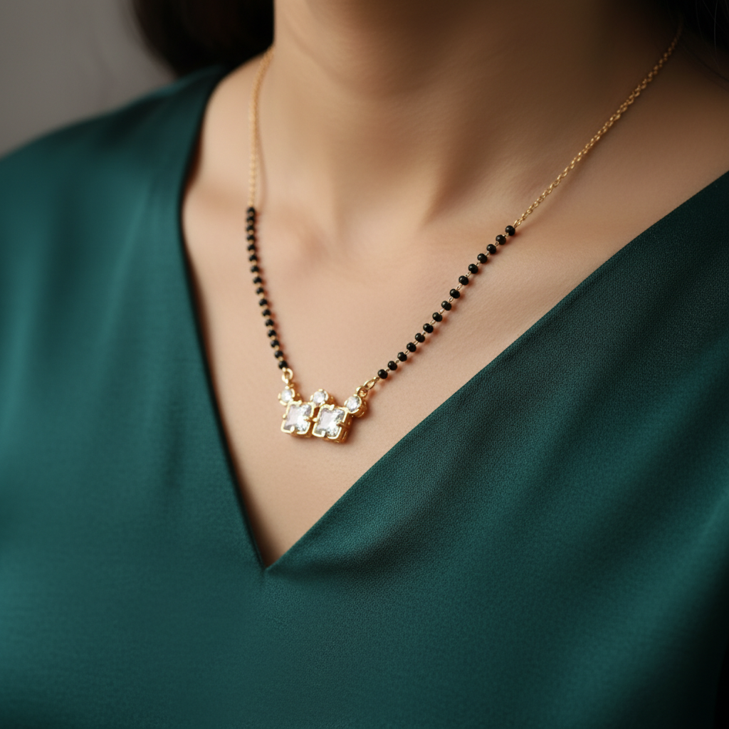 Square Diamond Mangalsutra