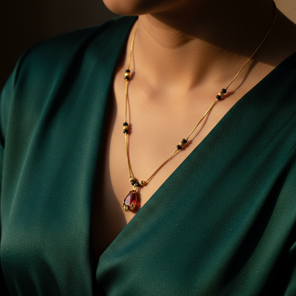 Ruby Glow Drop Mangalsutra