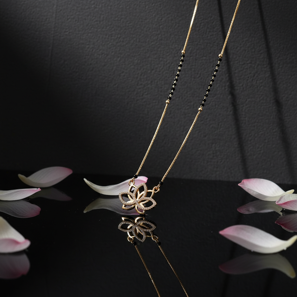 Lotus Bloom Diamond-Style Mangalsutra