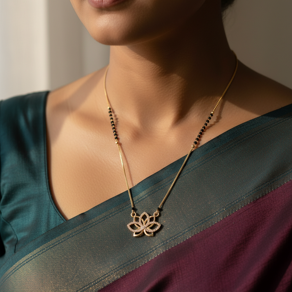 Lotus Bloom Diamond-Style Mangalsutra