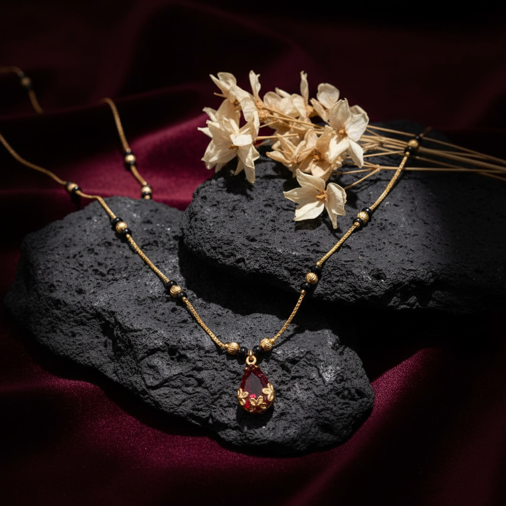 Ruby Glow Drop Mangalsutra