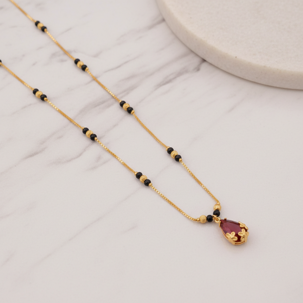 Ruby Glow Drop Mangalsutra