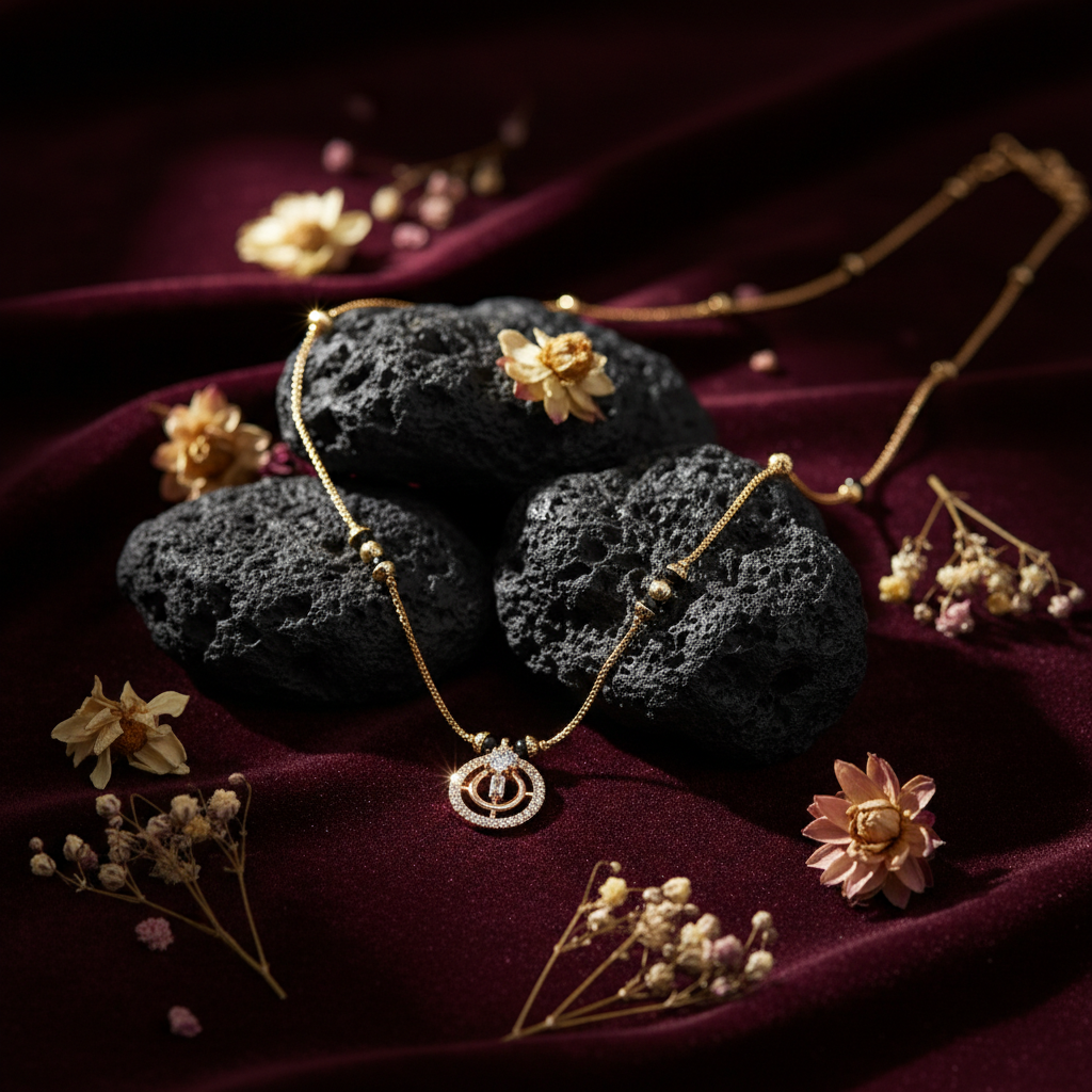 Radiant Aura Gold Plated Dual Ring Mangalsutra