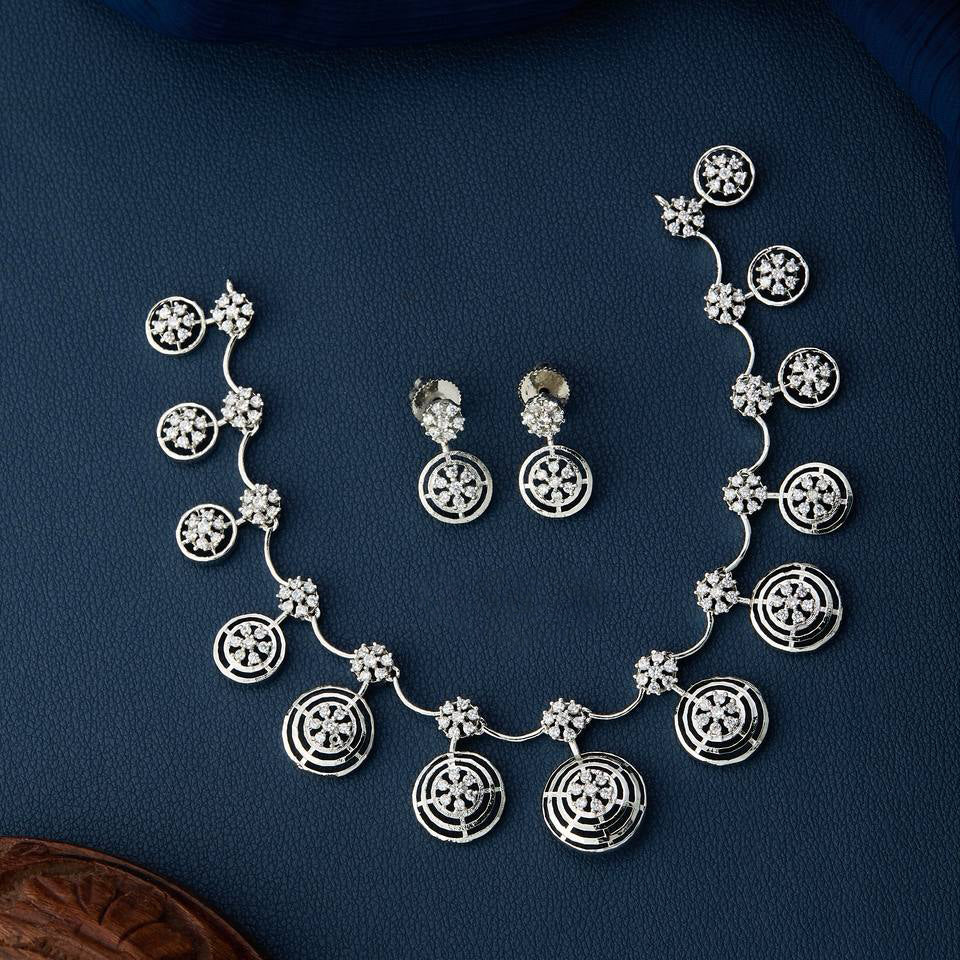 Celeste Orbit Necklace Set – Statement Silver by Nivora Jewel