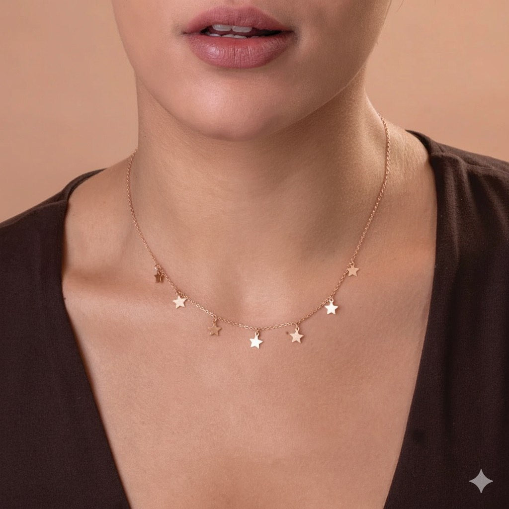 Rose Gold Star Charm Necklace – Minimal Daily Wear Chain by Nivora Jewel