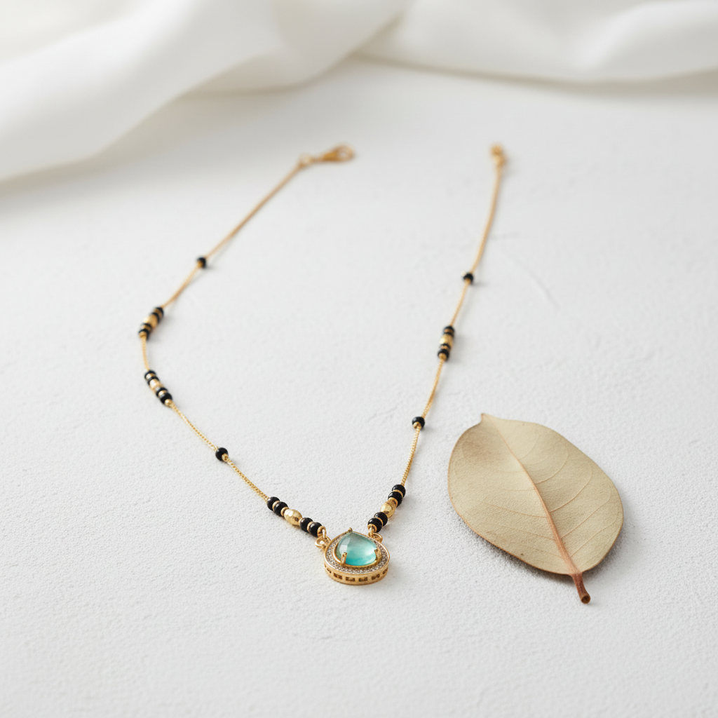 Aarvi Green Drop CZ Mangalsutra