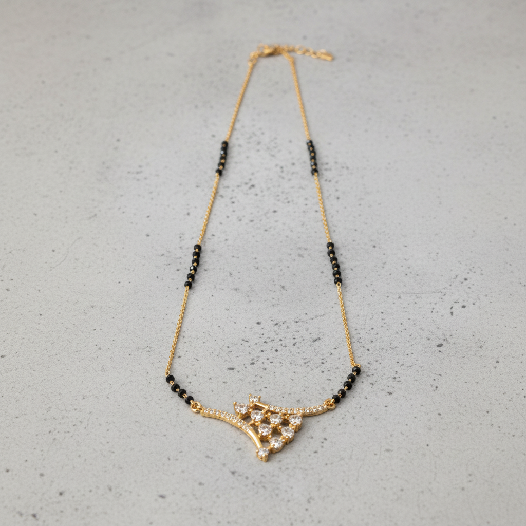 Royal Bloom Gold Plated CZ Mangalsutra