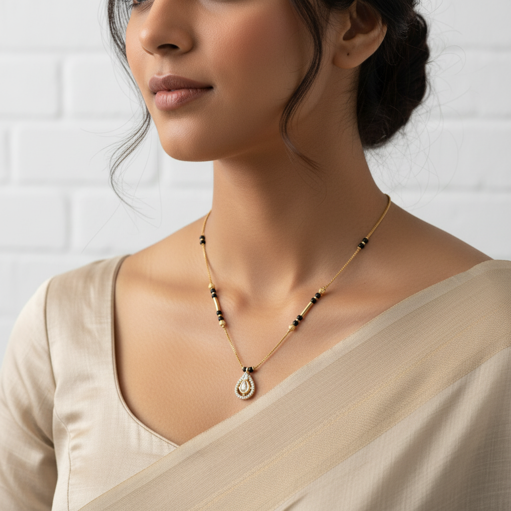 Nivora Jewel Teardrop CZ Mangalsutra