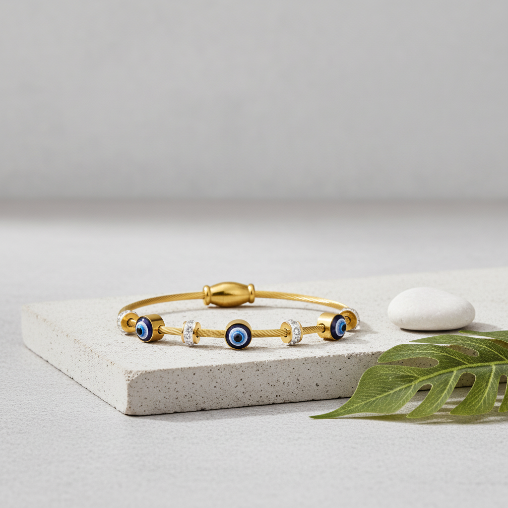 Gold Evil Eye Bracelet for Women