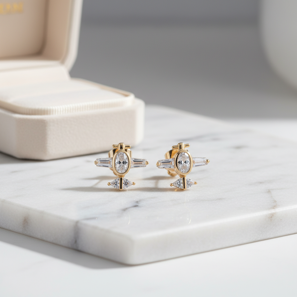 Radiant Starburst Crystal Stud Earrings