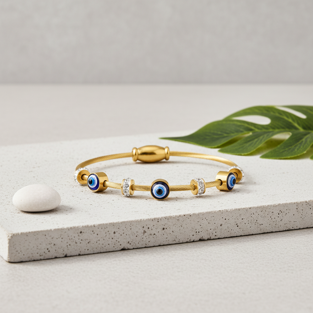 Gold Evil Eye Bracelet for Women
