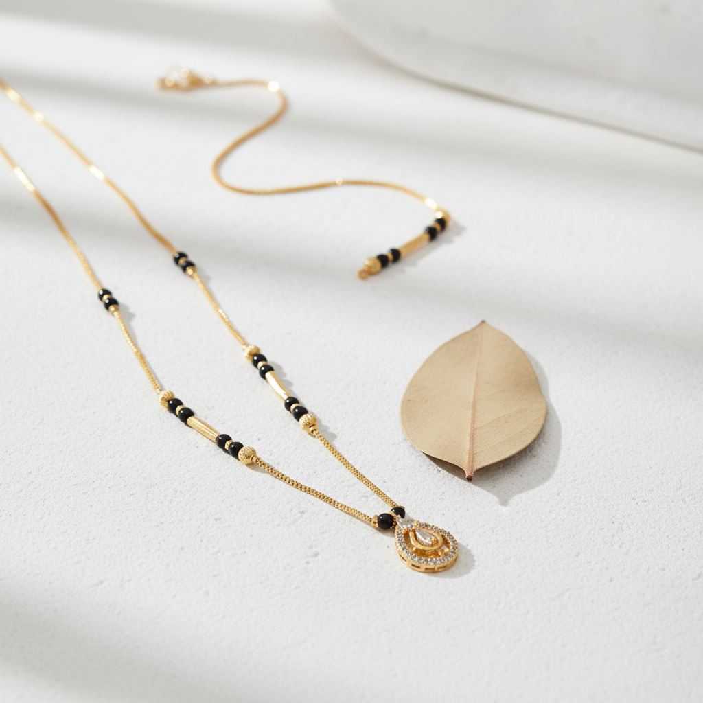 Nivora Jewel Teardrop CZ Mangalsutra