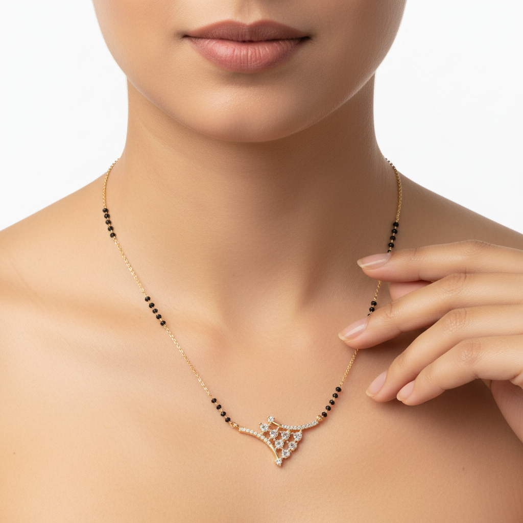 Royal Bloom Gold Plated CZ Mangalsutra