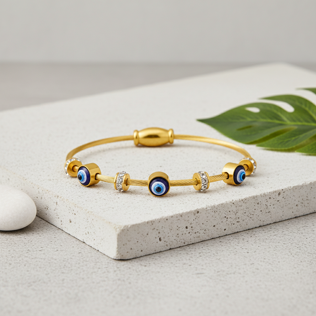 Gold Evil Eye Bracelet for Women