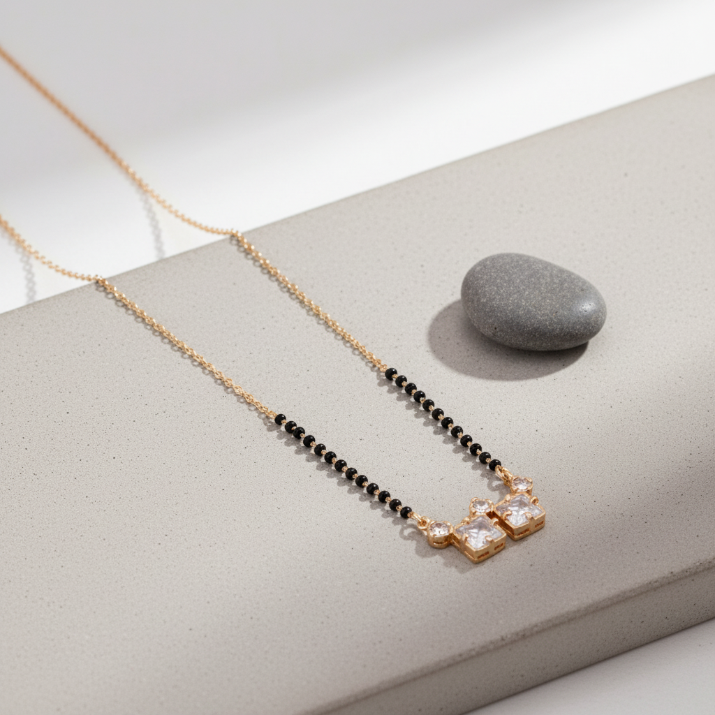 Square Diamond Mangalsutra