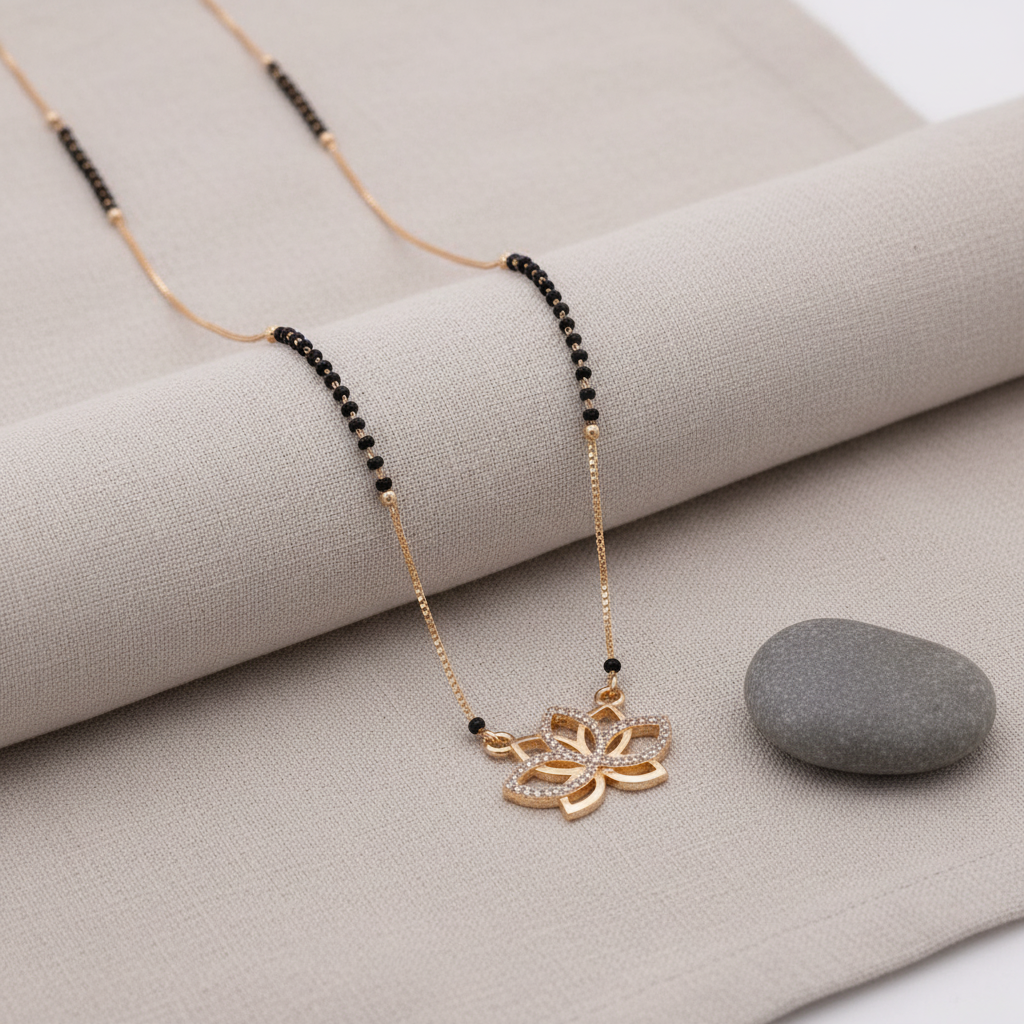 Lotus Bloom Diamond-Style Mangalsutra