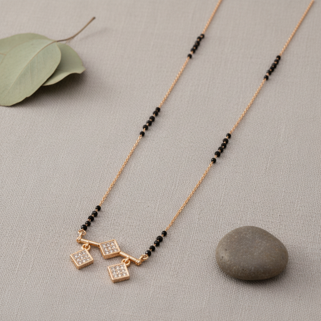 Trio Square CZ Mangalsutra