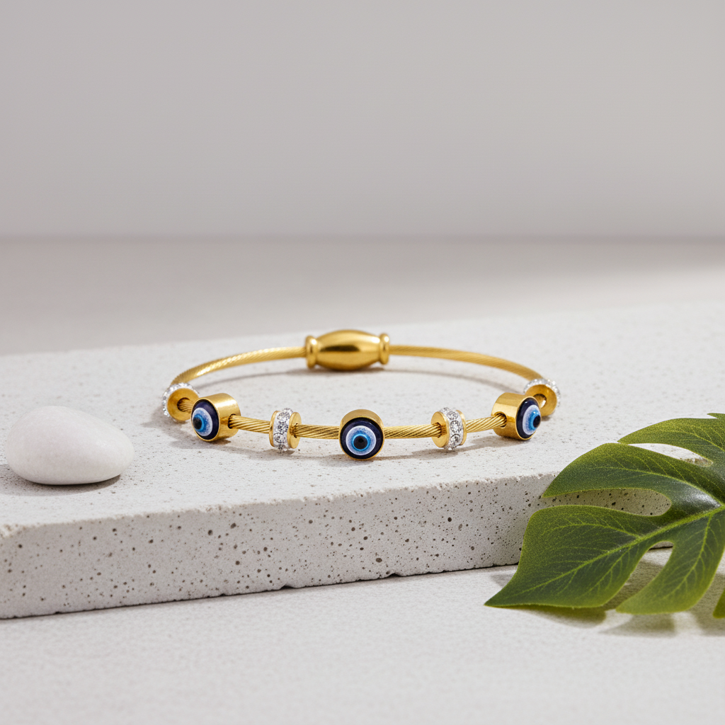 Gold Evil Eye Bracelet for Women