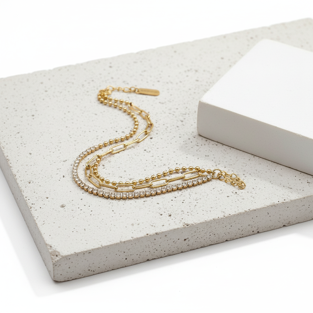 Luxe Trio Layered Gold Bracelet Set