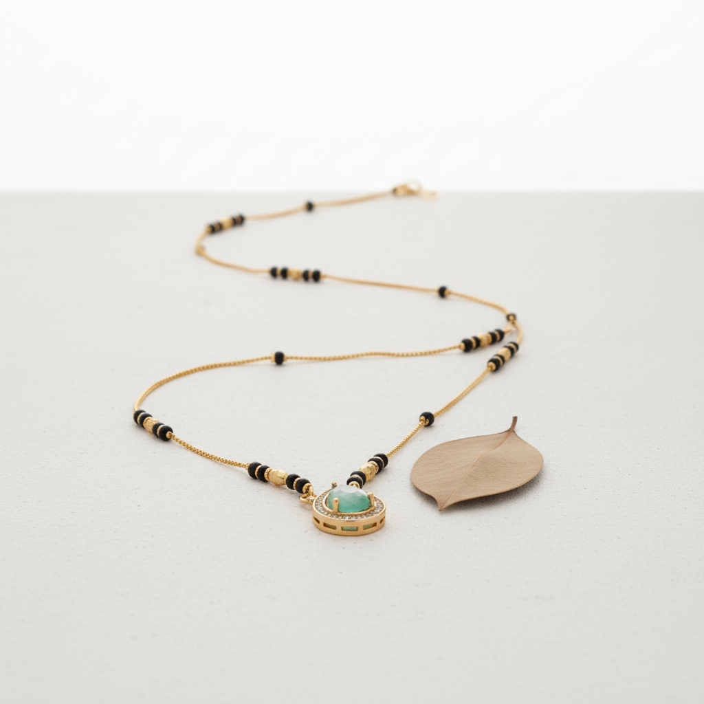 Aarvi Green Drop CZ Mangalsutra