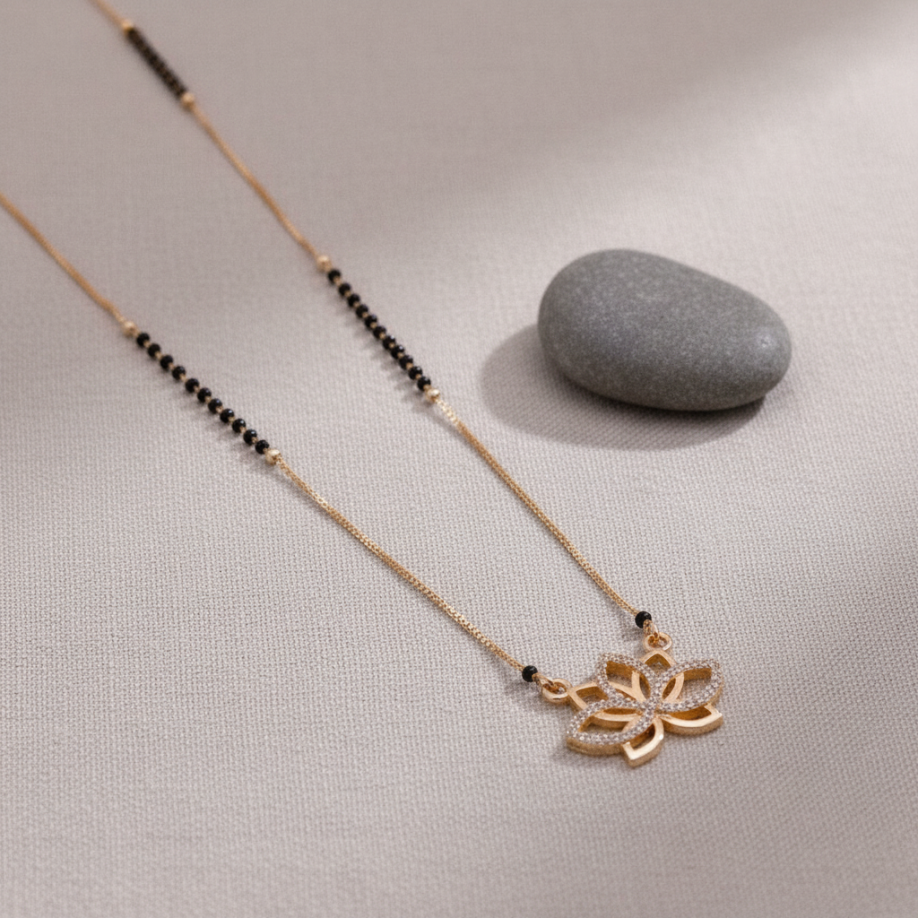 Lotus Bloom Diamond-Style Mangalsutra