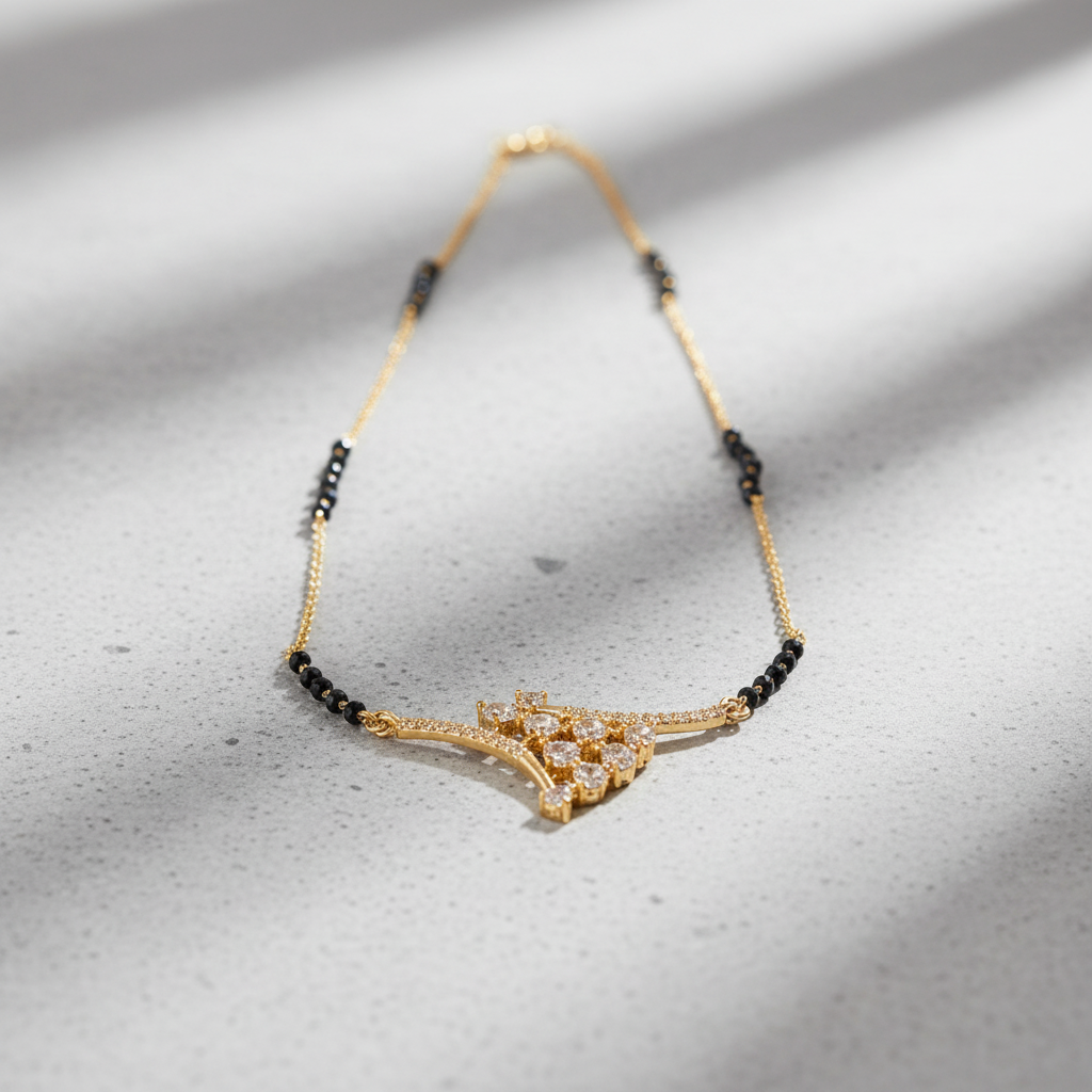 Royal Bloom Gold Plated CZ Mangalsutra