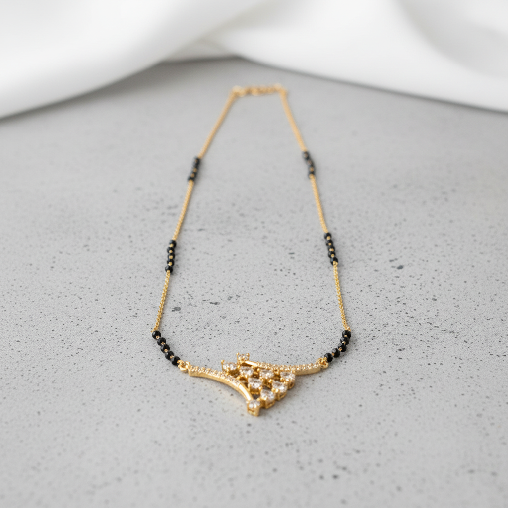 Royal Bloom Gold Plated CZ Mangalsutra